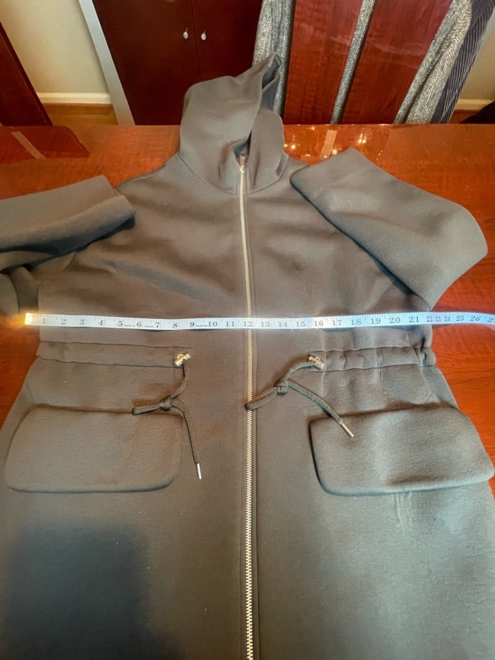 COS Oversized Zip-Up Hoodie Jacket Sz M Gray Cargo Minimalist Quiet Luxury - Picture 7 of 12